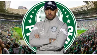 Abel Ferreira com a camisa do Palmeiras