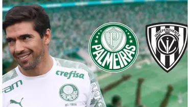 Abel Ferreira feliz com a camisa do Palmeiras