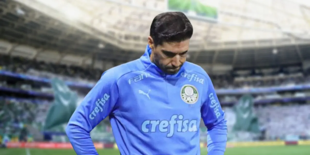 Abel Ferreira triste com a camisa do Palmeiras