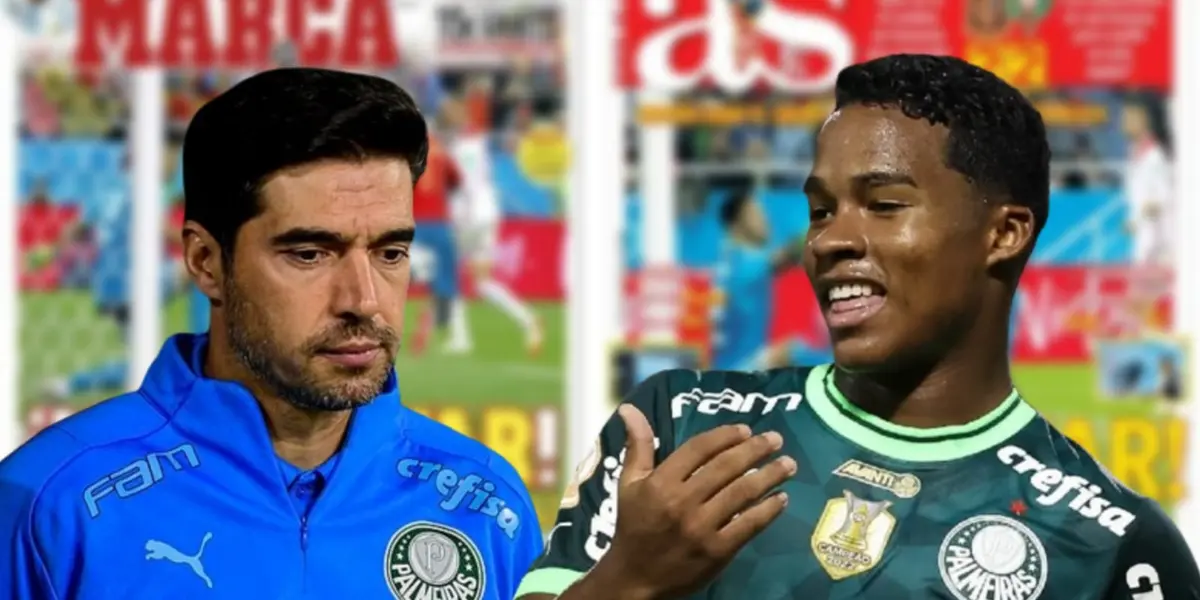 Abel Ferreira triste e Endrick Feliz