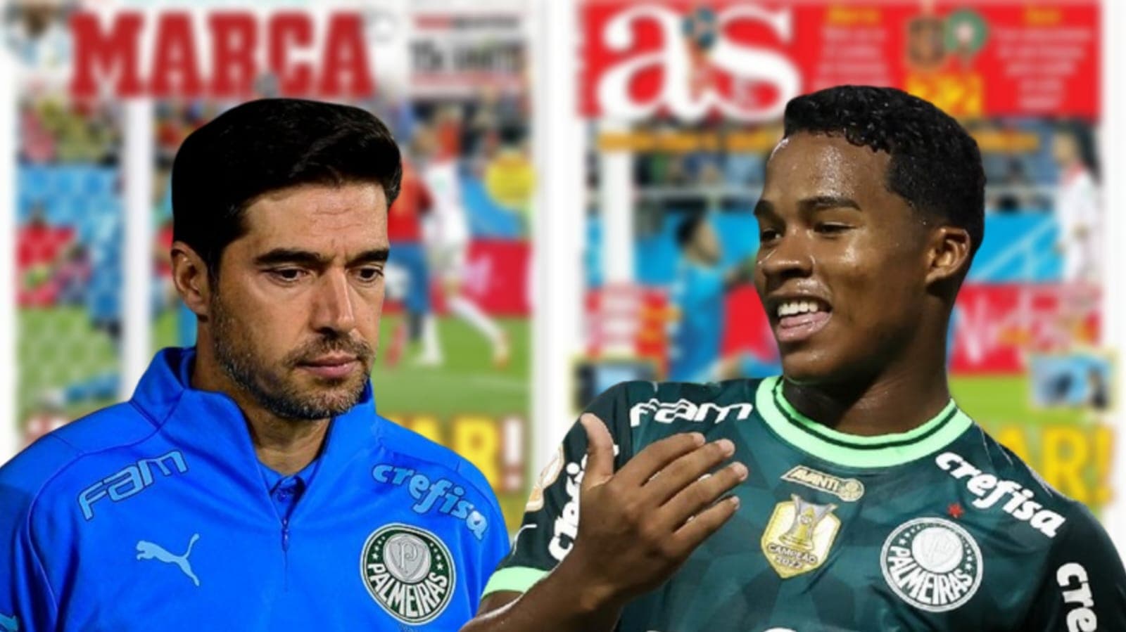 Abel Ferreira triste e Endrick Feliz