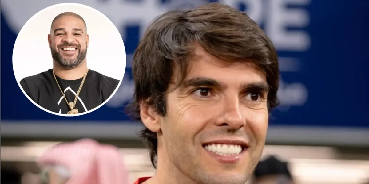 Adriano Imperador ao lado de Kaká