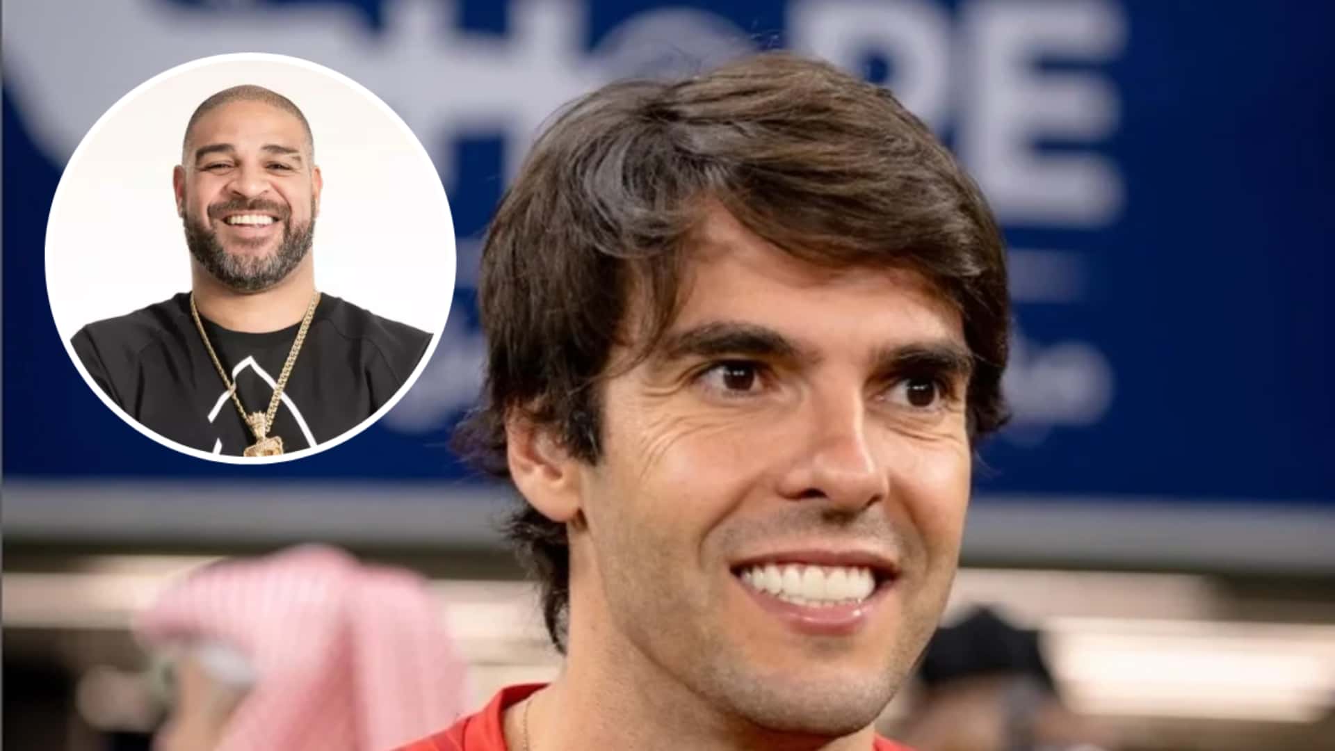 Adriano Imperador ao lado de Kaká