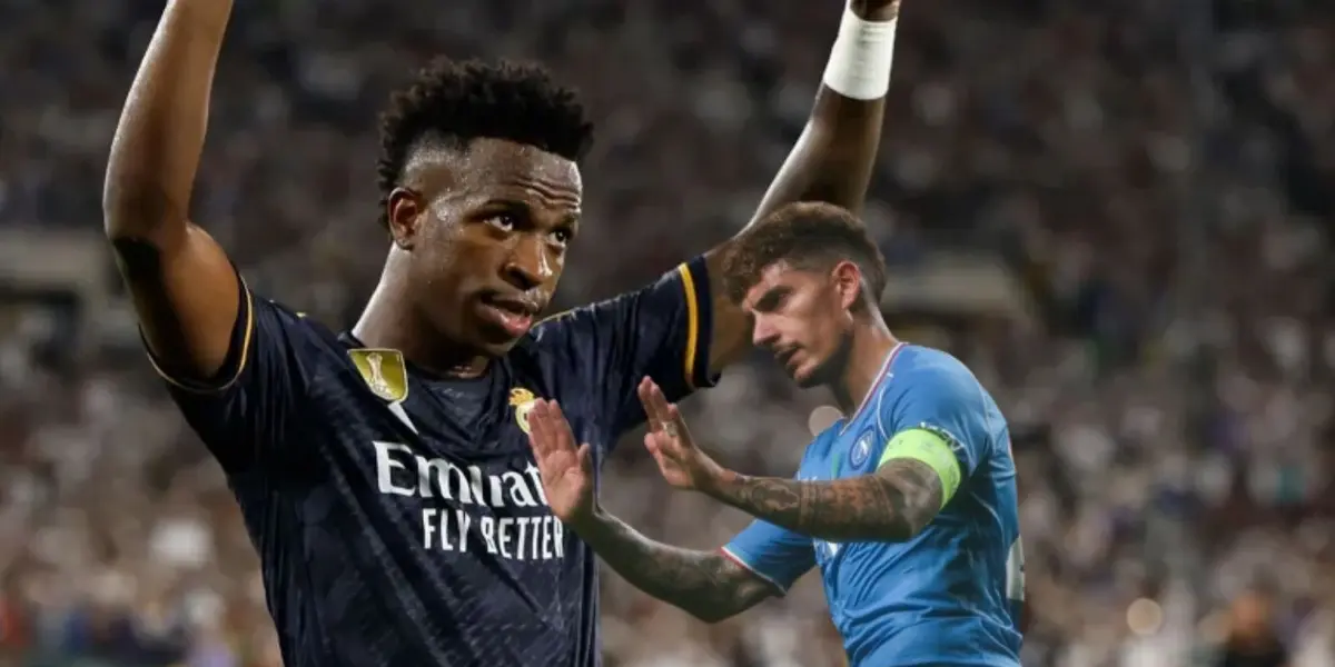 Ainda voltando aos poucos aos gramado devido grave lesão, Vini jr recebe elogio do capitão do Napoli antes da partida entre os clubes na Champions League