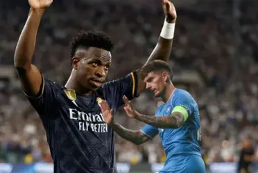 Ainda voltando aos poucos aos gramado devido grave lesão, Vini jr recebe elogio do capitão do Napoli antes da partida entre os clubes na Champions League