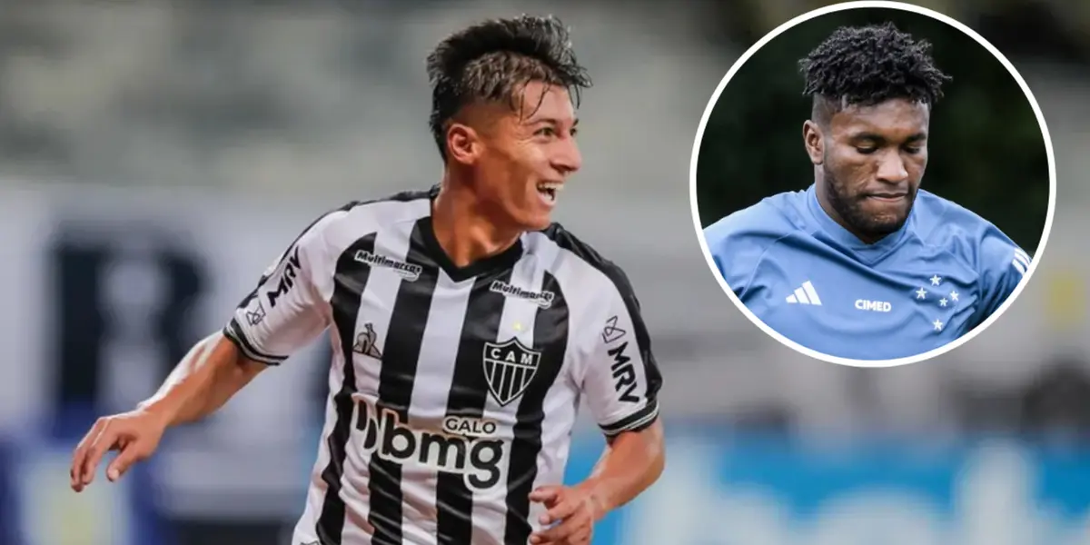 Alan Franco em ação pelo Atlético-MG e José Cifuentes no Cruzeiro