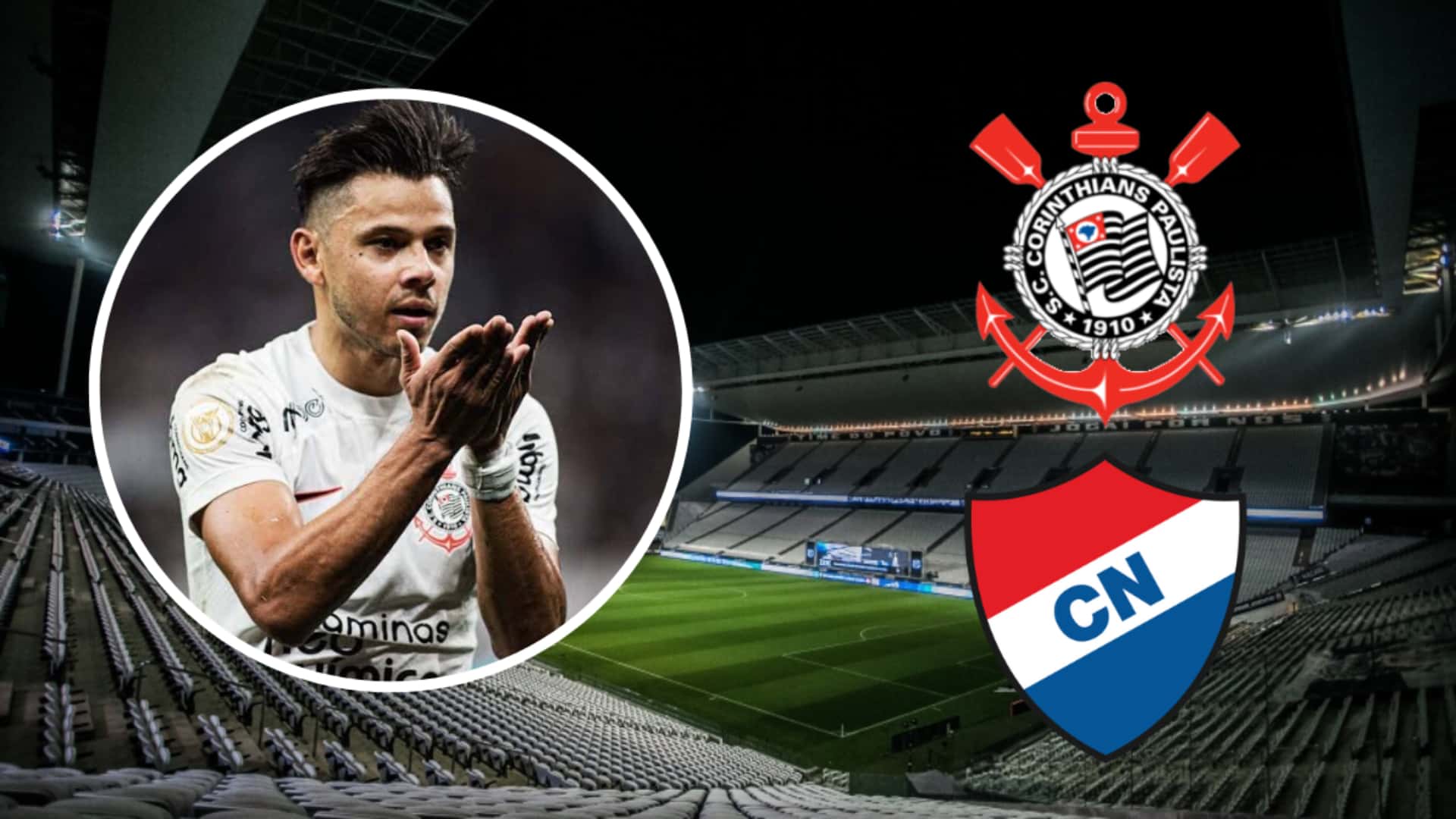 Ángel Romero comemorando pelo Corinthians