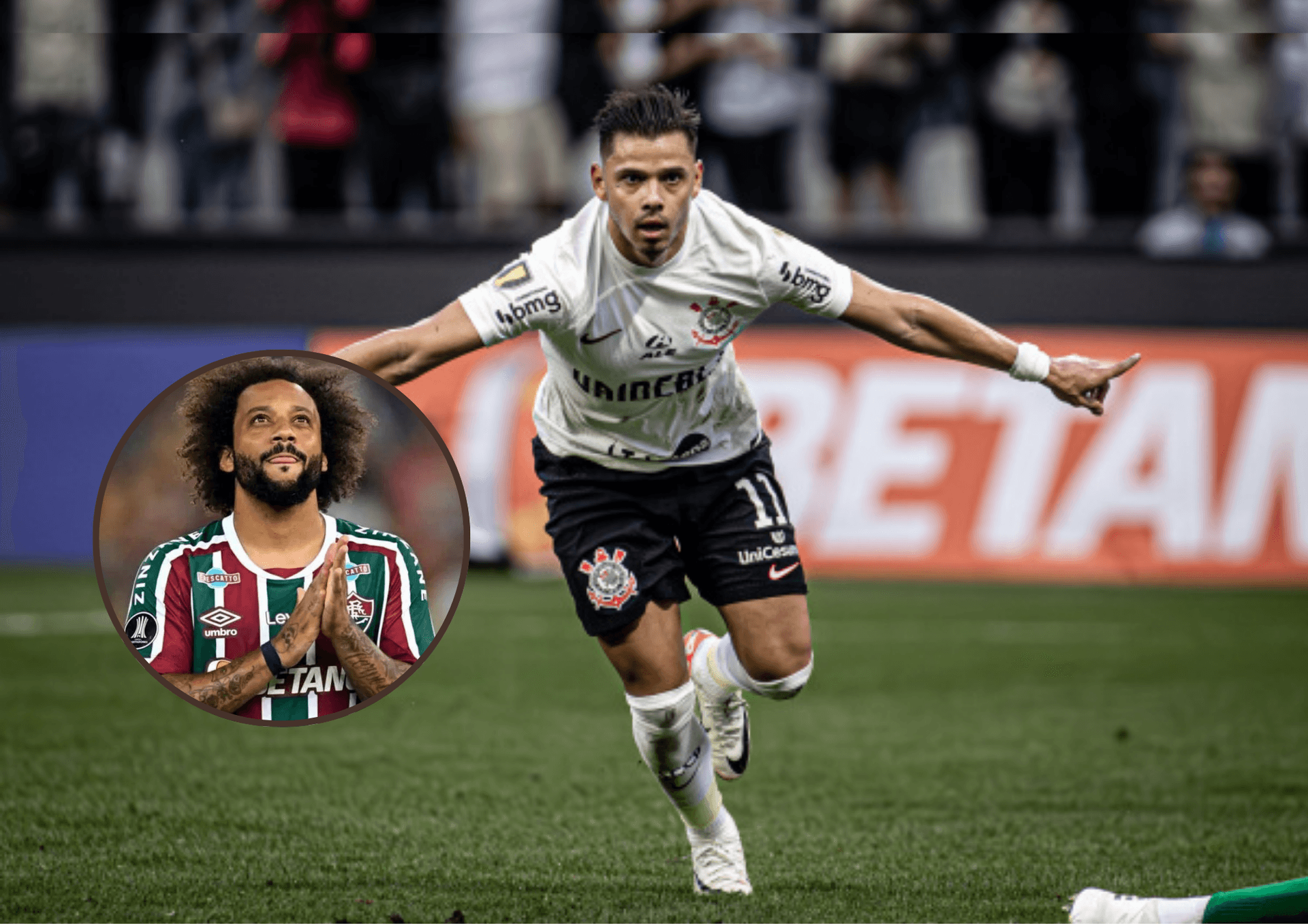 Ángel Romero e Marcelo ao lado