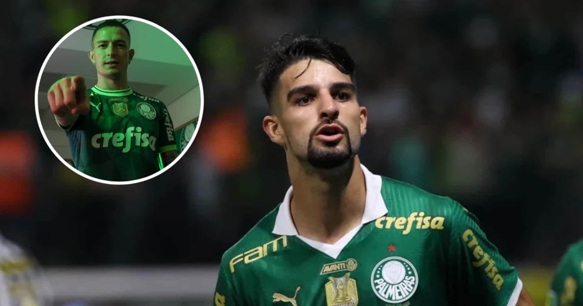 Aníbal Moreno e Flaco López em ação pelo Palmeiras