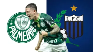 Aníbal Moreno, escudo do Palmeiras e o escudo do Liverpool