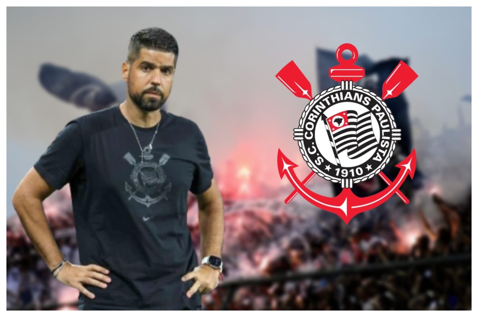 António Oliveira com a camisa do Corinthians