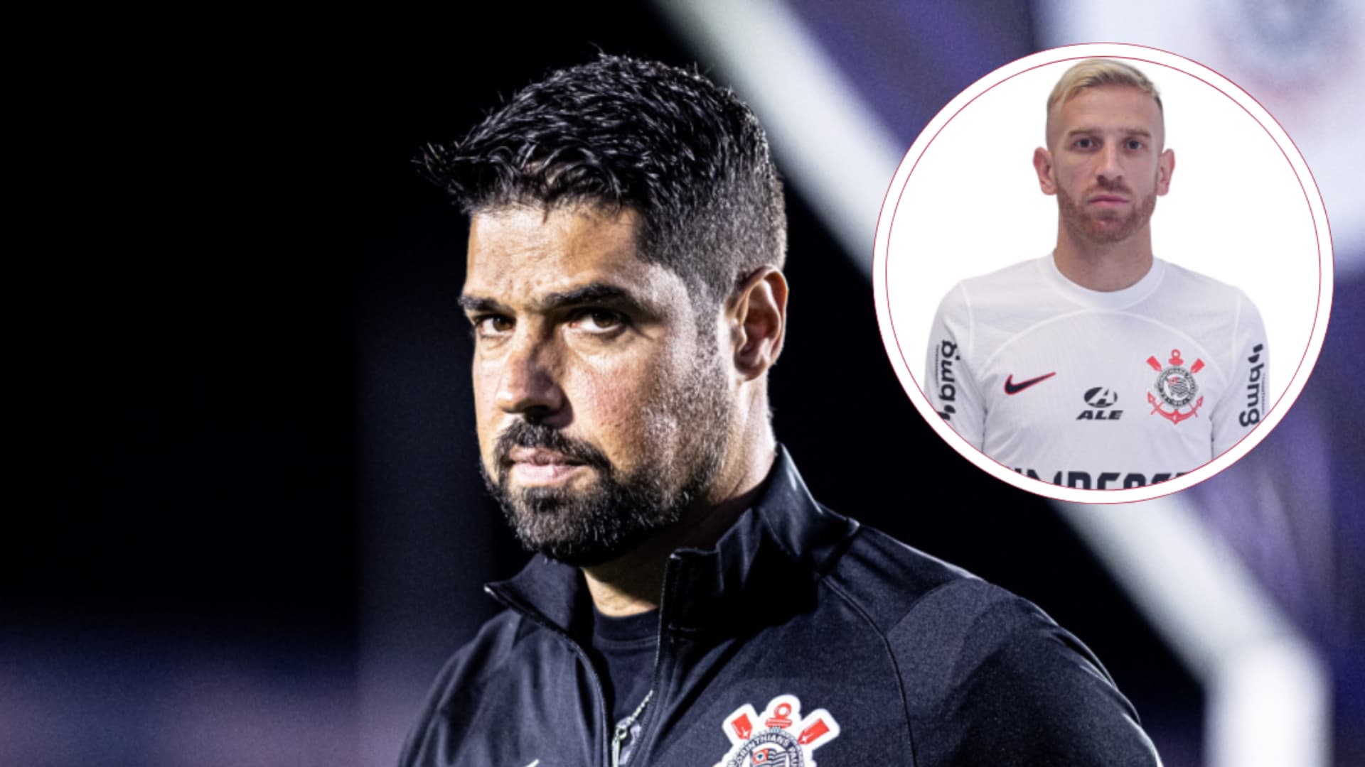 António Oliveira em ação no Corinthians ao lado de Pedro Henrique com a camisa do Timão