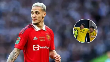 Antony decepcionado em partida do Manchester United