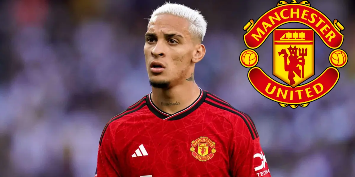 Antony em ação pelo Manchester United na temporada 2023/24
