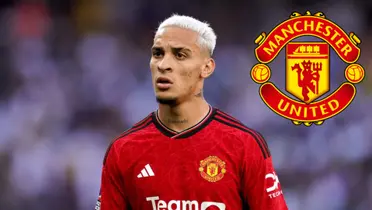 Antony em ação pelo Manchester United na temporada 2023/24