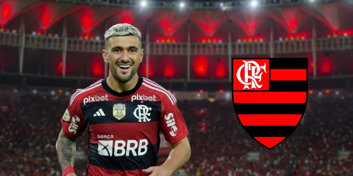 Arrascaeta com a camisa do Flamengo