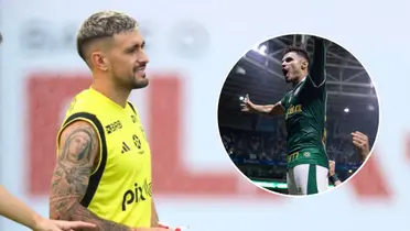 Arrascaeta e ao lado Raphael Veiga