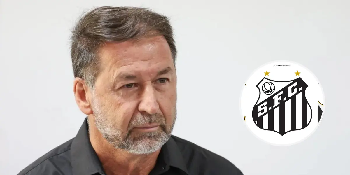 Augusto Melo e escudo do Santos