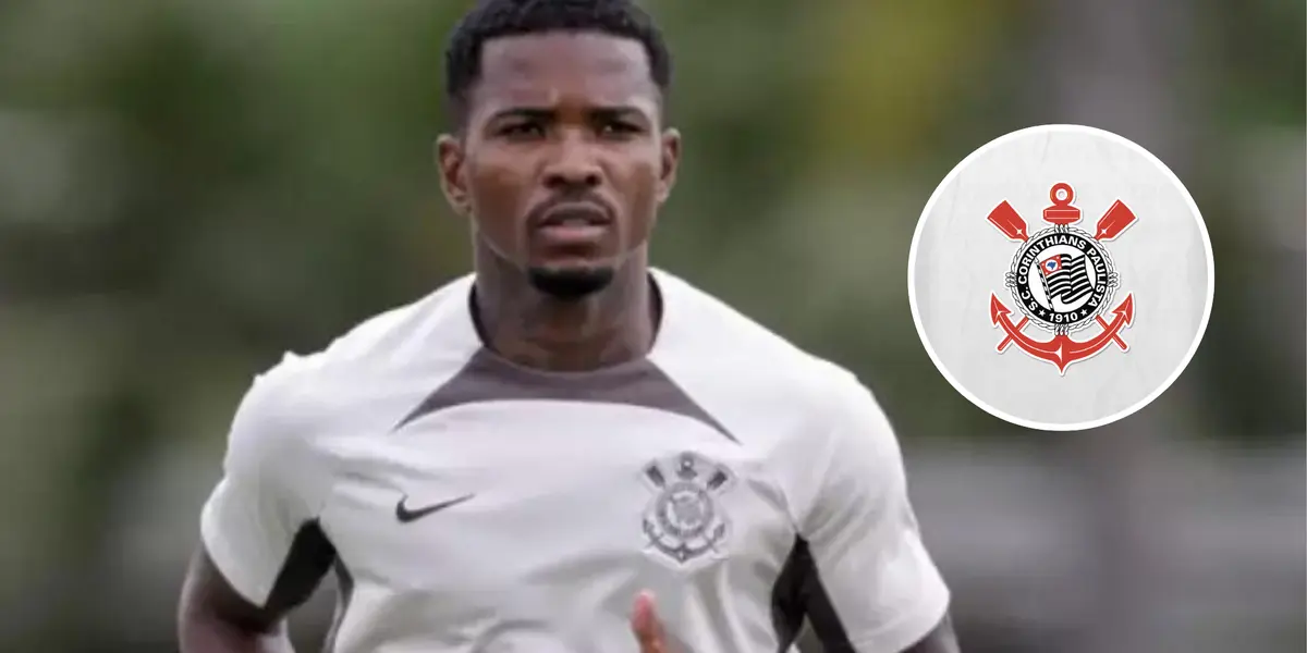 Cacá e o escudo do Corinthians