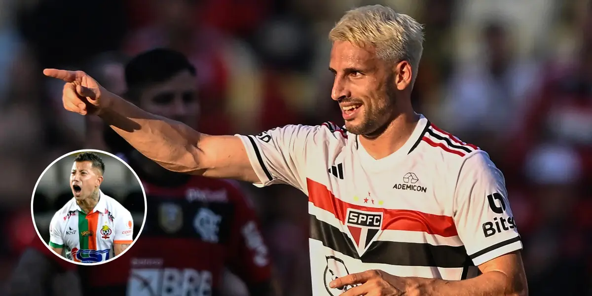 Calleri comemora gol contra o Flamengo na final da Copa do Brasil 2023