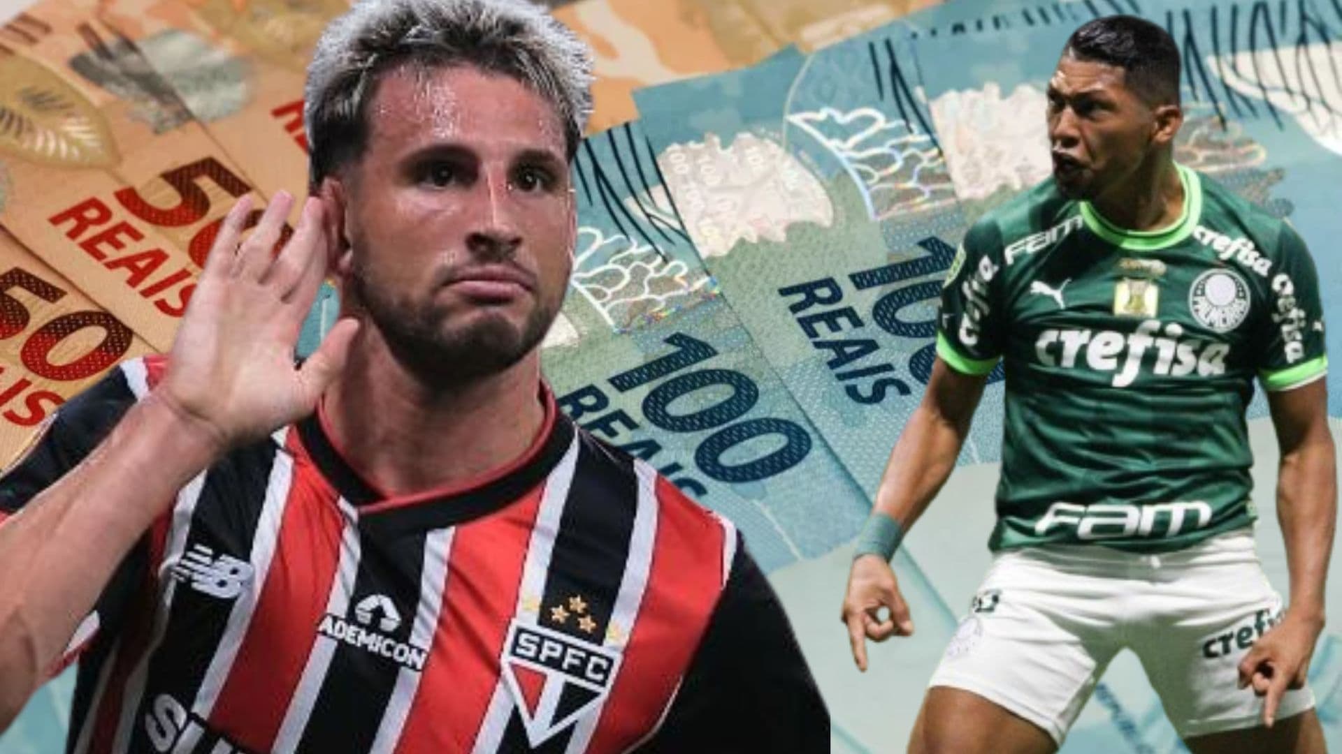 Calleri do São Paulo e Rony do Palmeiras