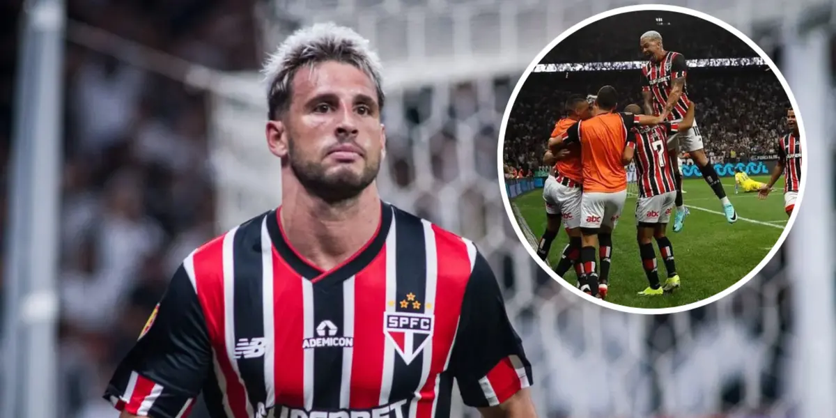 Calleri durante a partida contra o Corinthians