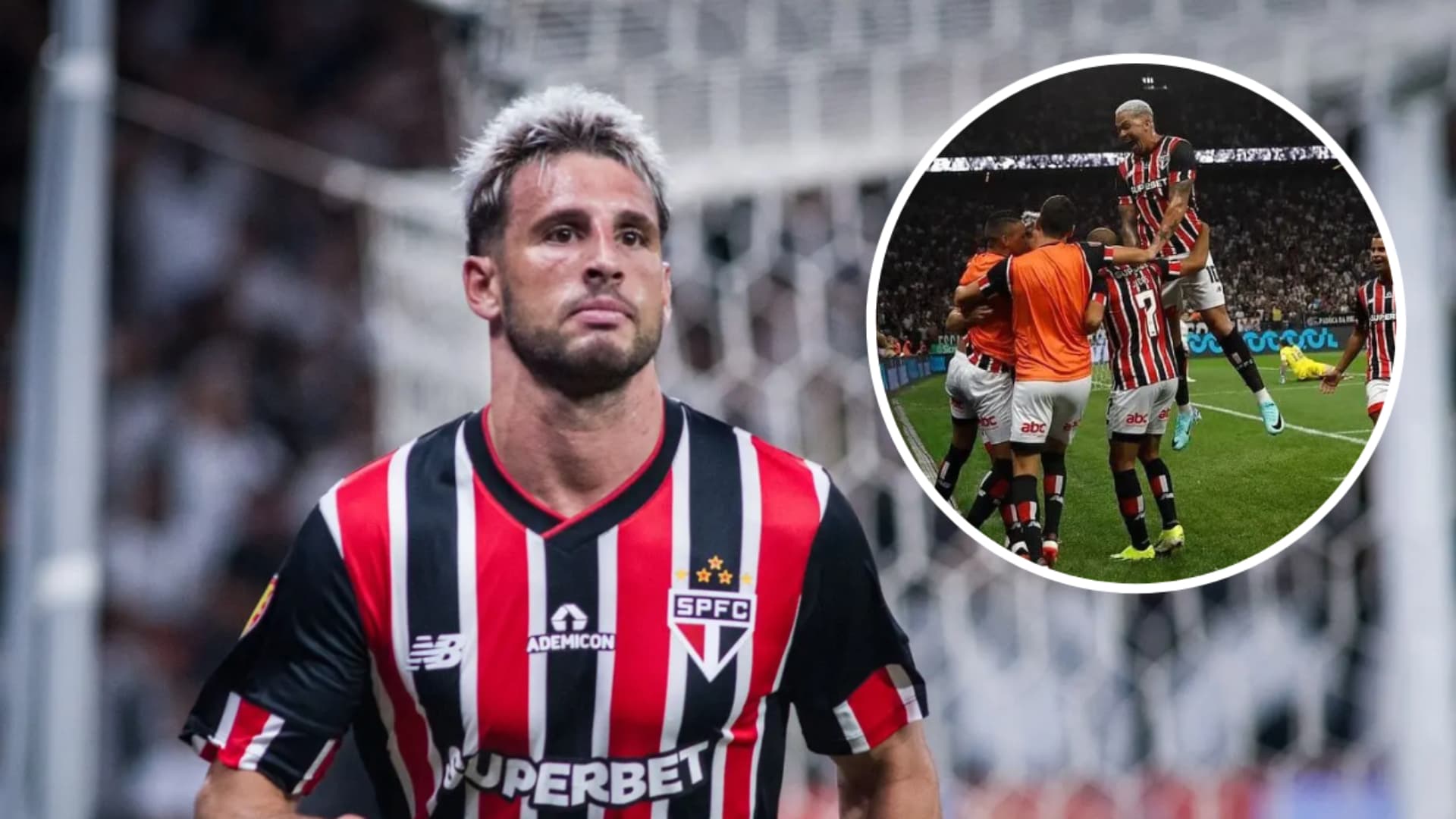 Calleri durante a partida contra o Corinthians