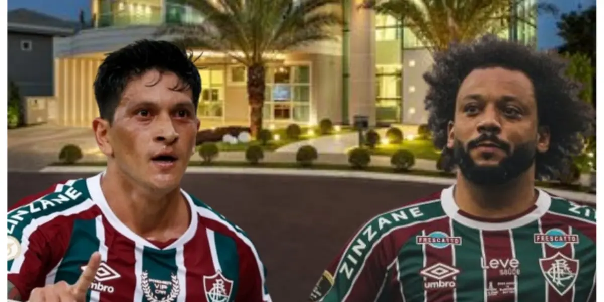 Cano e Marcelo com a camisa do Fluminense