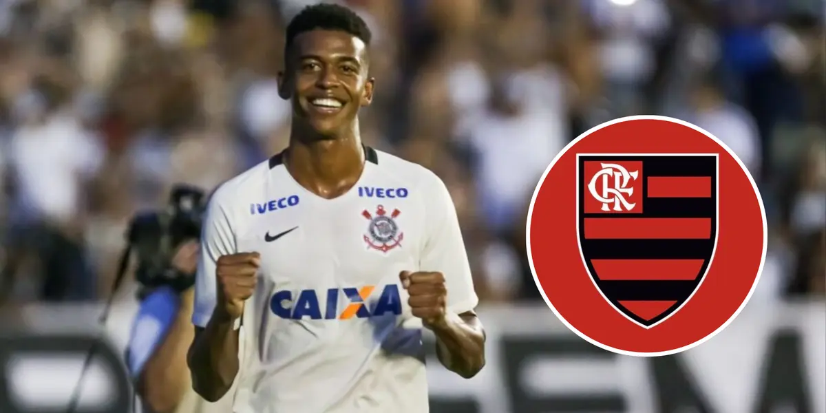 Carlinhos e o escudo do Flamengo