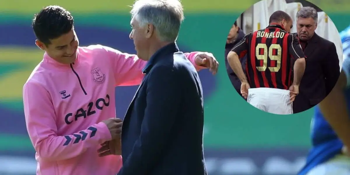 Carlo Ancelotti e James Rodríguez voltaram a se encontrar no Everton e agora se divertem na Inglaterra