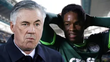 Carlo Ancelotti triste e Endrick preocupado