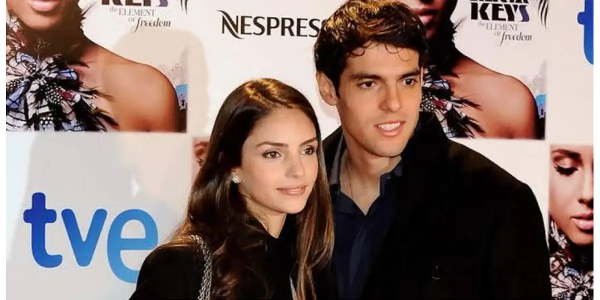 Carol Celico e Kaká com blusas pretas