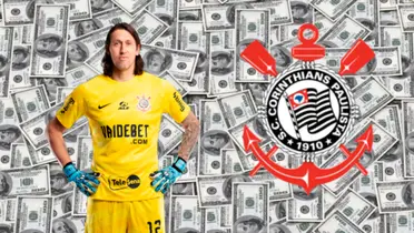 Cássio defendendo o Corinthians