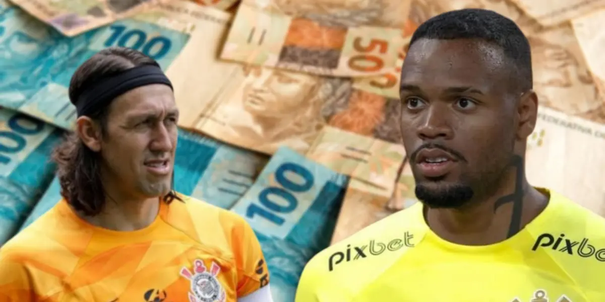 Cássio e Carlos Miguel com a camisa do Corinthians