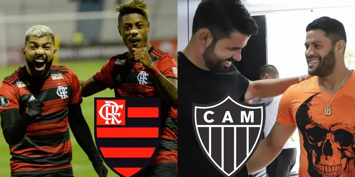 Chegada de Diego Costa ao Atlético-MG e dupla com Hulk ameaça dinastia entre Bruno Henrique e Gabigol no Flamengo
