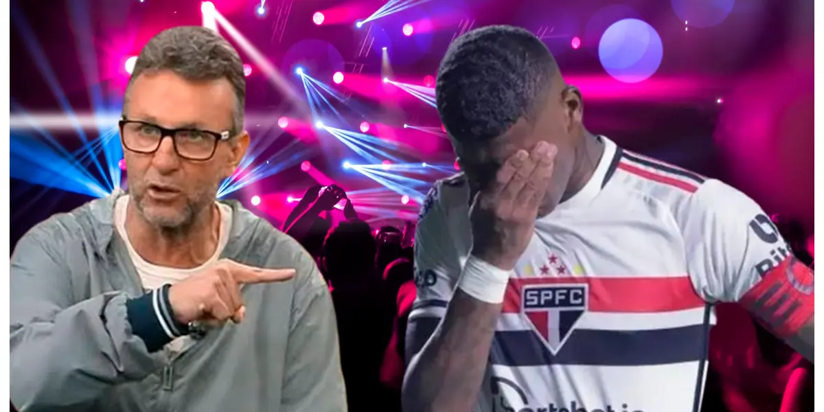 Craque Neto e ao lado Robert Arboleda com a camisa do São Paulo