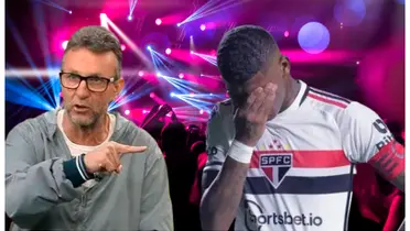 Craque Neto e ao lado Robert Arboleda com a camisa do São Paulo