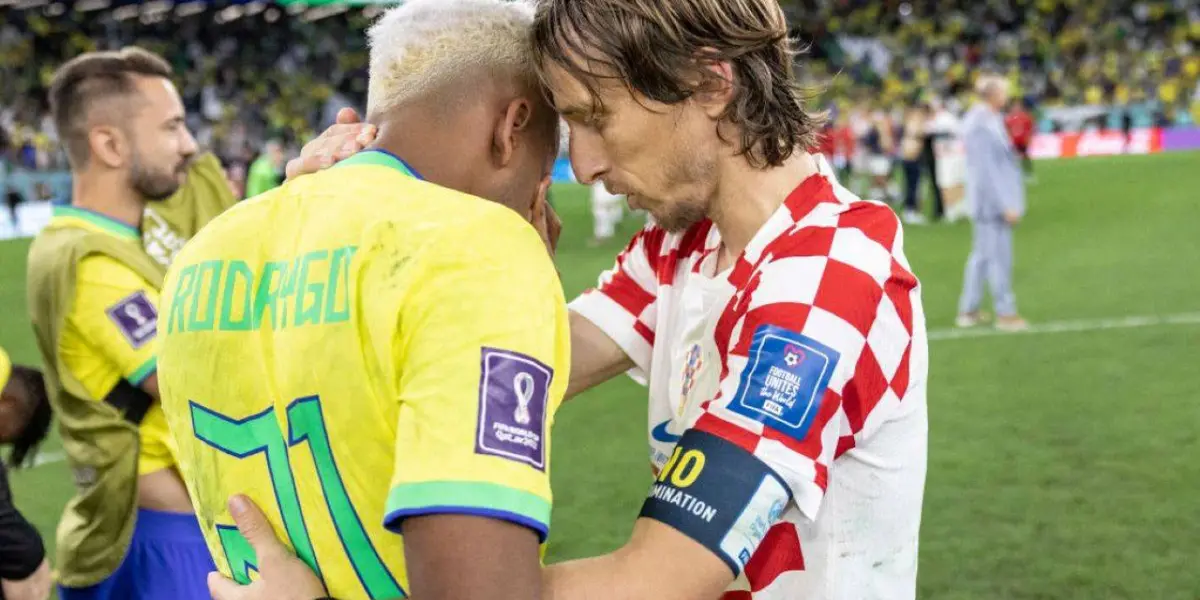 Croata foi consolar o seu companheiro de Real Madrid, que é seu "protegido" no clube