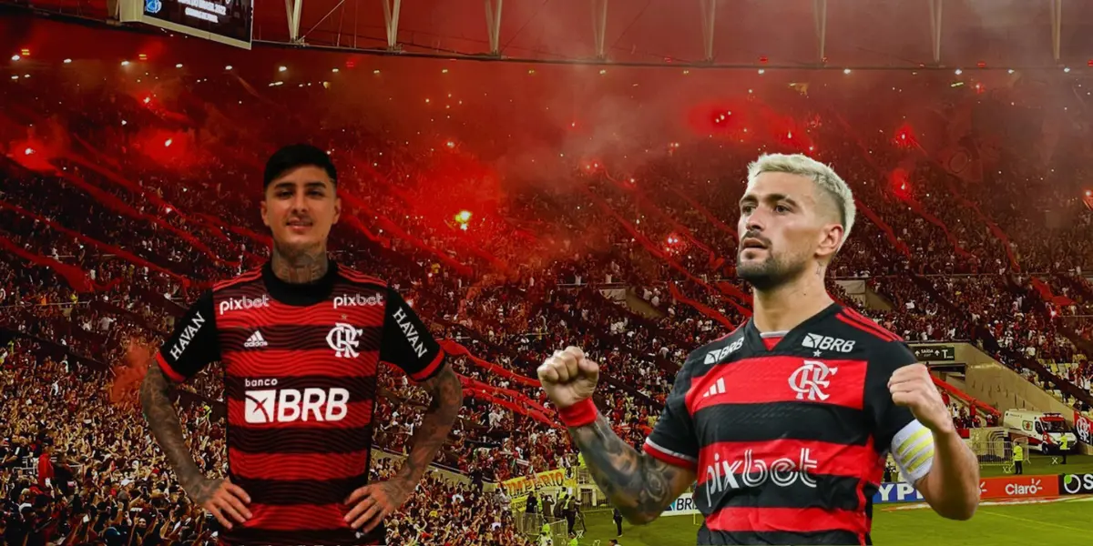 Da esquerda para a direita, Erick Pulgar e Arrascaeta