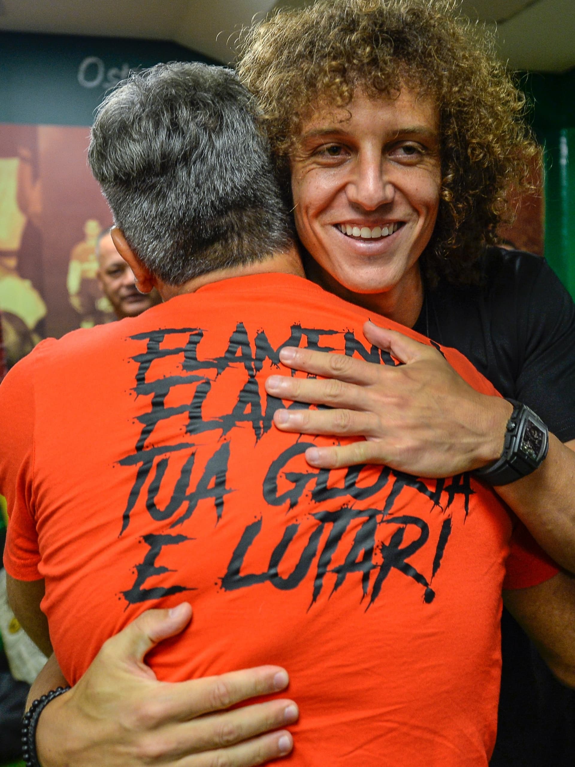 David Luiz assistiu de camarote a vitória do Flamengo diante do Palmeiras e se derreteu pelo clube em seu primeiro dia de Mengão