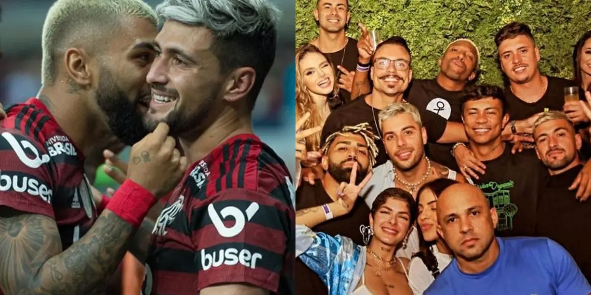 De férias, Gabriel Barbosa e Arrascaeta desligam do futebol para serem flagrados em festas badaladas pelo Brasil