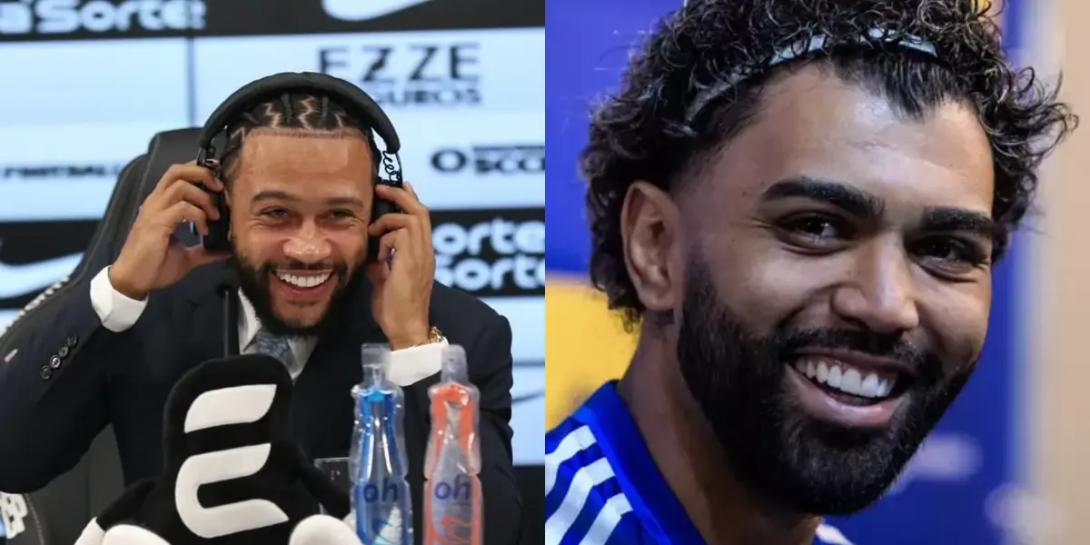 Depay e Gabigol em entrevistas. Foto: Divulgação