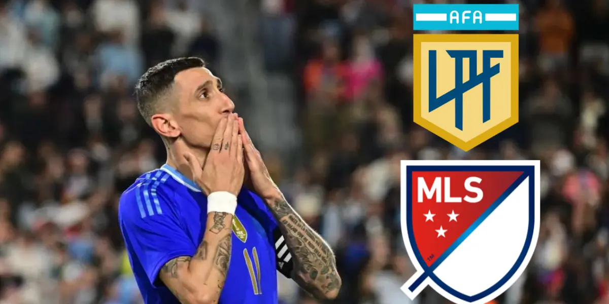 Di María vestindo a camisa da Argentina