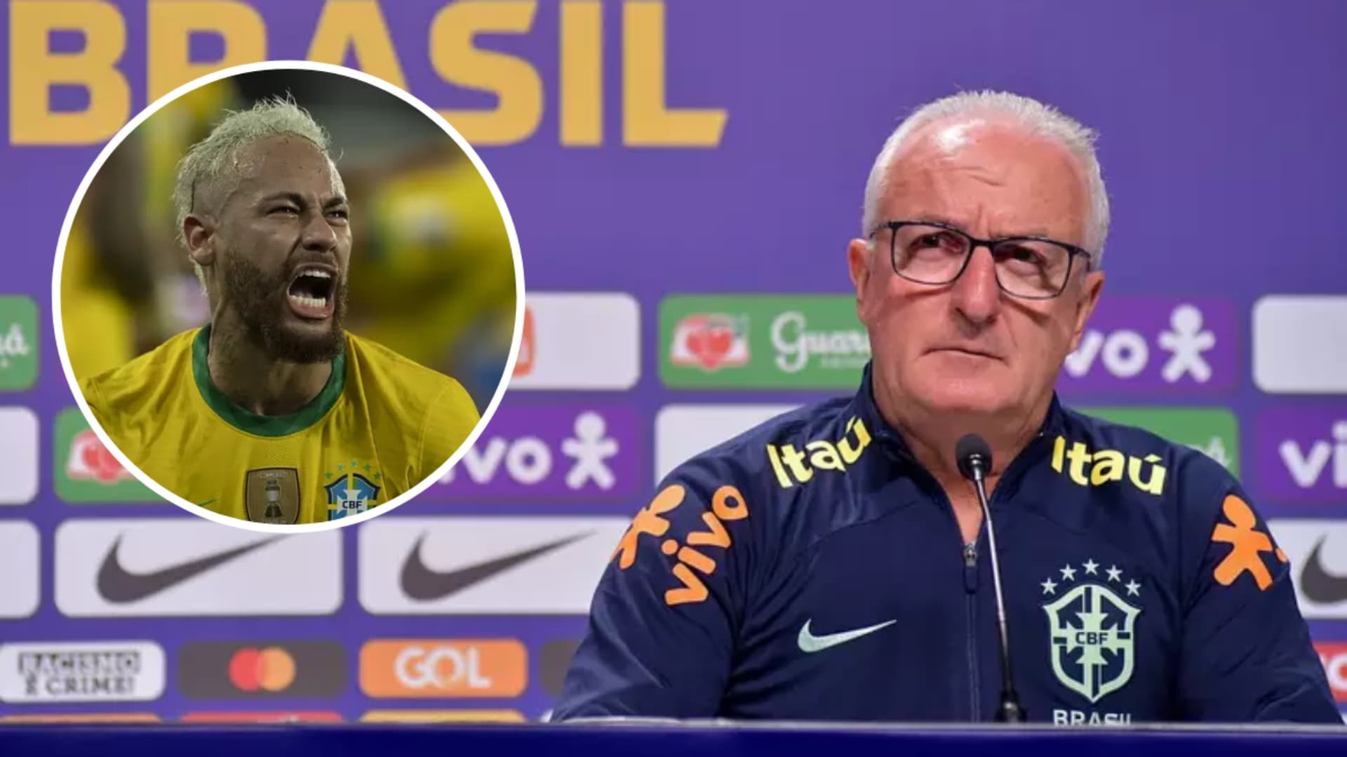 Dorival Júnior e Neymar pela Seleção Brasileira