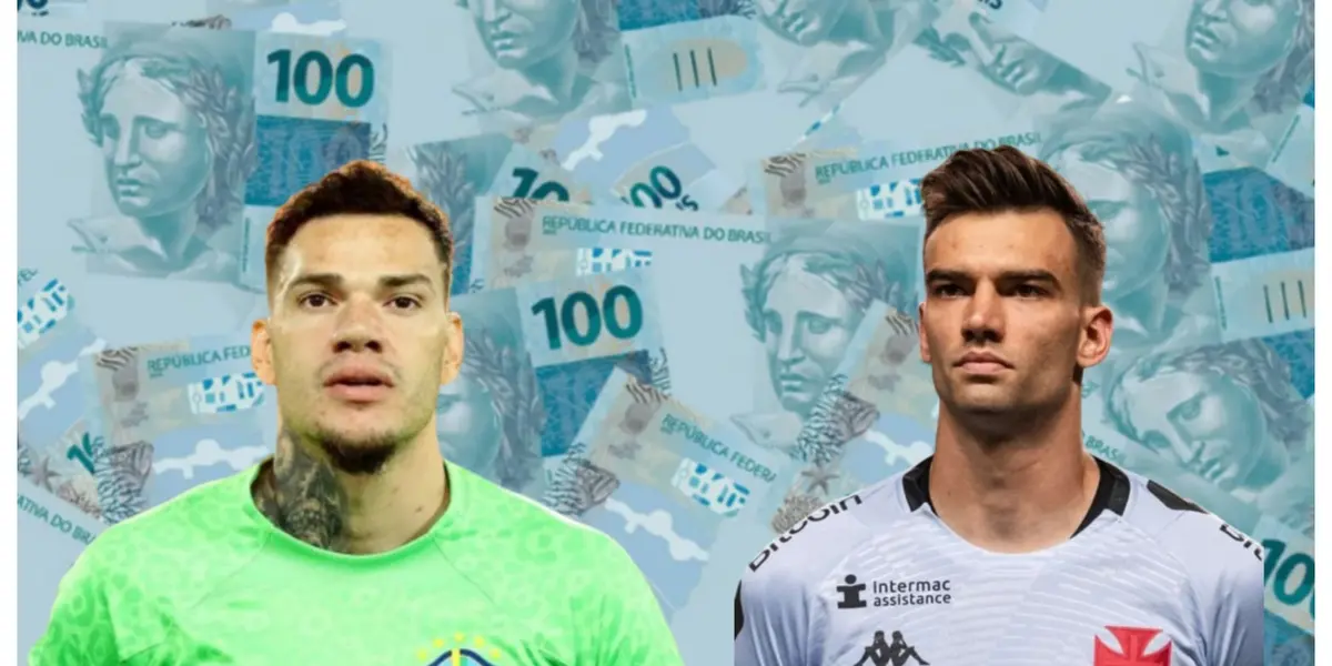 Ederson com a camisa da Seleção Brasileira e Léo Jardim com a camisa do Vasco
