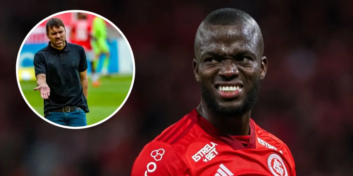 Eduardo Coudet e Enner Valencia no Internacional