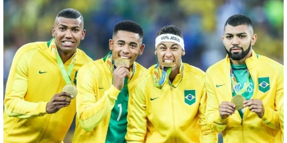 Elenco da Seleção Olímpica campeã brasileira
