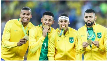 Elenco da Seleção Olímpica campeã brasileira