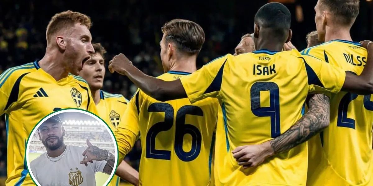 Elenco da Seleção Sueca durante partida