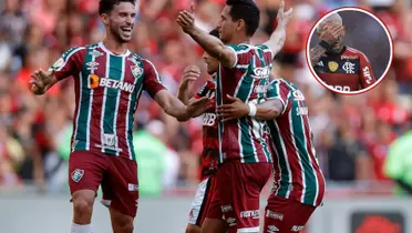 Elenco do Fluminense comemora